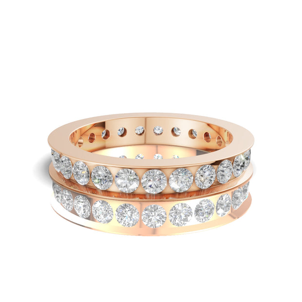 1.00 CTW Round Lab-Grown Diamond Eternity Band in 14K Gold | D Color VVS2 | Channel Set