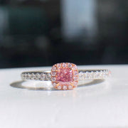 Charming Cushion Pink Lab Grown Diamond Ring 0.32 CTW 14K White Gold