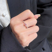 Charming Cushion Pink Lab Grown Diamond Ring 0.32 CTW 14K White Gold