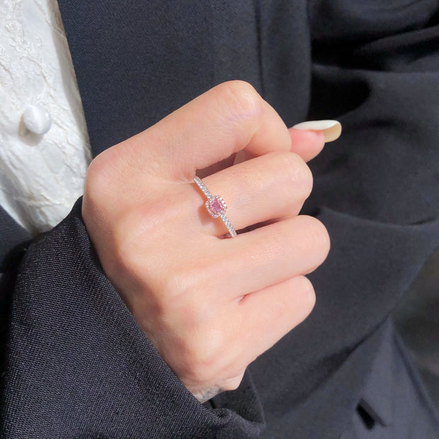 Charming Cushion Pink Lab Grown Diamond Ring 0.32 CTW 14K White Gold