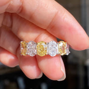 Striking Yellow & White Lab Grown Diamond Band 4.41 CTW 14K White Gold
