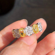 Striking Yellow & White Lab Grown Diamond Band 4.41 CTW 14K White Gold