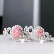 Delicate Pear Pink Lab Grown Diamond Ring 1.01 CTW 14K White Gold