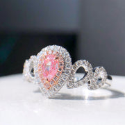Delicate Pear Pink Lab Grown Diamond Ring 1.01 CTW 14K White Gold