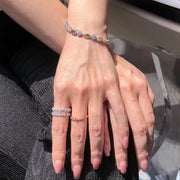 Pink Lab Grown Diamond 3-Ring Set 0.85 CTW in 14K White Gold Stackable & Elegant