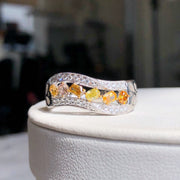 Oval Mixed Color Lab-Grown Diamond Band Ring 0.93 CTW in 14K White Gold