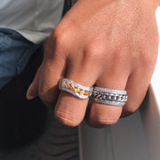 Oval Mixed Color Lab-Grown Diamond Band Ring 0.93 CTW in 14K White Gold