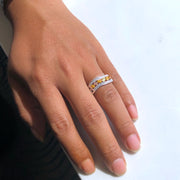 Oval Mixed Color Lab-Grown Diamond Band Ring 0.93 CTW in 14K White Gold
