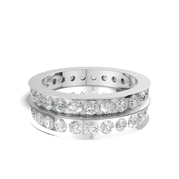 1.00 CTW Round Lab-Grown Diamond Eternity Band in 14K Gold | D Color VVS2 | Channel Set