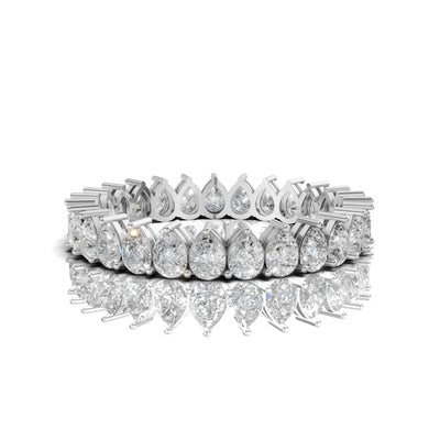 Pear-Shaped 1.00 CT Lab-Grown Diamond Wedding Band in 14K Gold | D-E Color VS1-VVS2 Clarity
