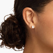 Princess Cut Lab Diamond Stud Earrings in 14K White or Yellow Gold – D–E Color, VS1–VVS2 Clarity