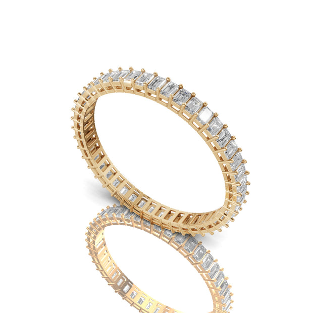 Emerald Cut 1.00 CT Lab-Grown Diamond Eternity Wedding Band in 14K Gold | D Color VVS2