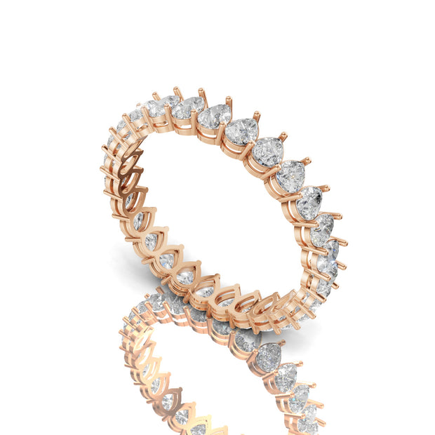 Pear-Shaped 1.00 CT Lab-Grown Diamond Wedding Band in 14K Gold | D-E Color VS1-VVS2 Clarity