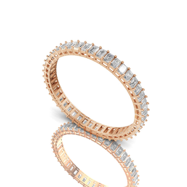 Emerald Cut 1.00 CT Lab-Grown Diamond Eternity Wedding Band in 14K Gold | D Color VVS2