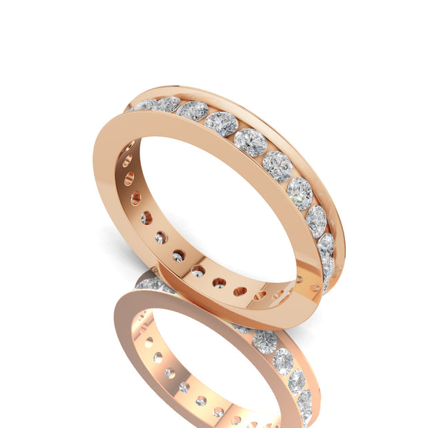 1.00 CTW Round Lab-Grown Diamond Eternity Band in 14K Gold | D Color VVS2 | Channel Set