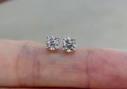 14K White Gold Six-Prong Lab-Grown Diamond Stud Earrings 1.04 CTW
