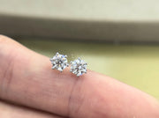 Radiant Fire 14K White Gold Six-Prong Lab-Grown Diamond Stud Earrings 0.836 CTW