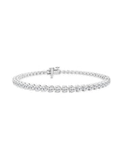 3MM Round Lab-Grown Diamond Tennis Bracelet in 14K White Gold – D/VS2, Classic Made-to-Order Design