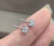 Radiant Fire 14K White Gold Six-Prong Lab-Grown Diamond Stud Earrings 0.836 CTW