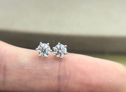 Radiant Fire 14K White Gold Six-Prong Lab-Grown Diamond Stud Earrings 0.836 CTW
