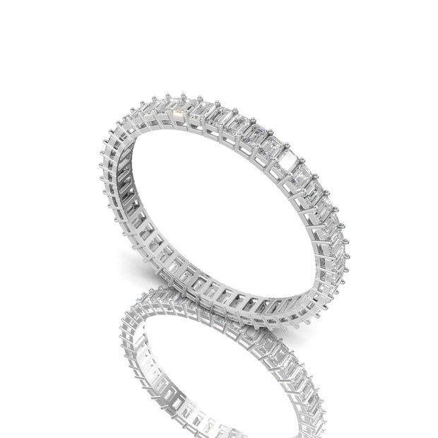 Emerald Cut 1.00 CT Lab-Grown Diamond Eternity Wedding Band in 14K Gold | D Color VVS2