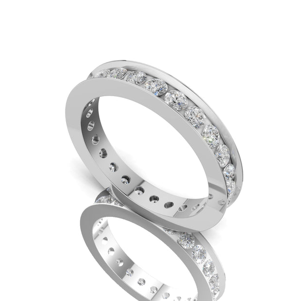 1.00 CTW Round Lab-Grown Diamond Eternity Band in 14K Gold | D Color VVS2 | Channel Set
