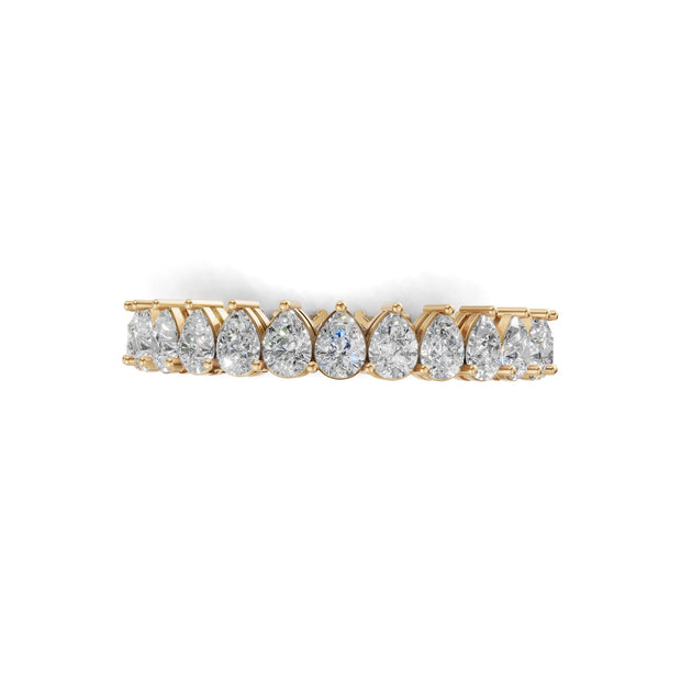 Pear-Shaped 1.00 CT Lab-Grown Diamond Wedding Band in 14K Gold | D-E Color VS1-VVS2 Clarity