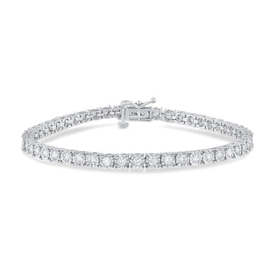 Round 3MM Lab Grown Diamond Tennis Bracelet in 14K Yellow Gold – D Color, VVS2 Clarity, 7.25 Inch