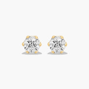 Scallop Basket Lab-Grown Diamond Stud Earrings in 14K White or Yellow Gold – D–E Color, VS1–VVS2 Clarity