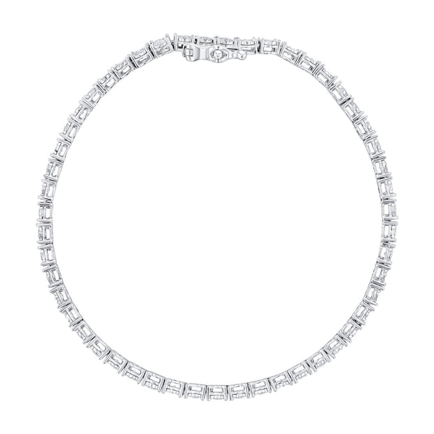 Round 3MM Lab Grown Diamond Tennis Bracelet in 14K Yellow Gold – D Color, VVS2 Clarity, 7.25 Inch