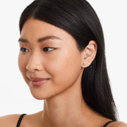 Scallop Basket Lab-Grown Diamond Stud Earrings in 14K White or Yellow Gold – D–E Color, VS1–VVS2 Clarity