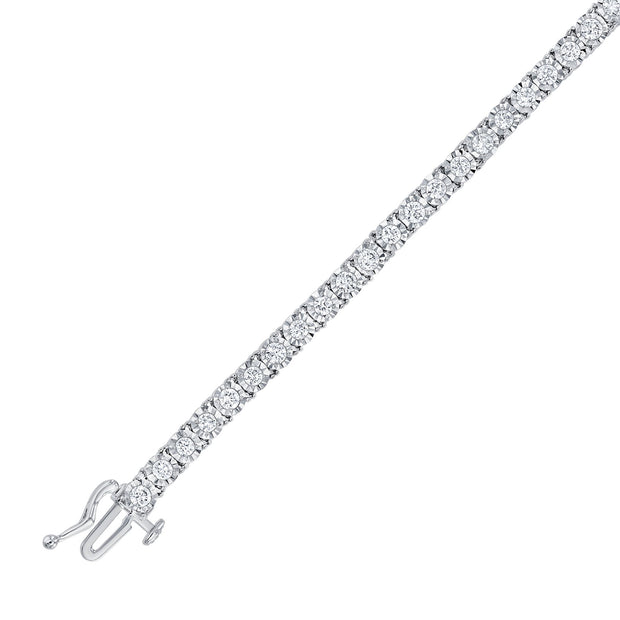 Round 3MM Lab Grown Diamond Tennis Bracelet in 14K Yellow Gold – D Color, VVS2 Clarity, 7.25 Inch