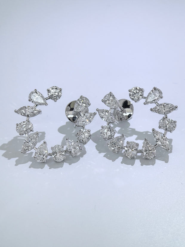 3.00 CT Multi-Shape Lab-Grown Diamond Earrings in 14K White Gold