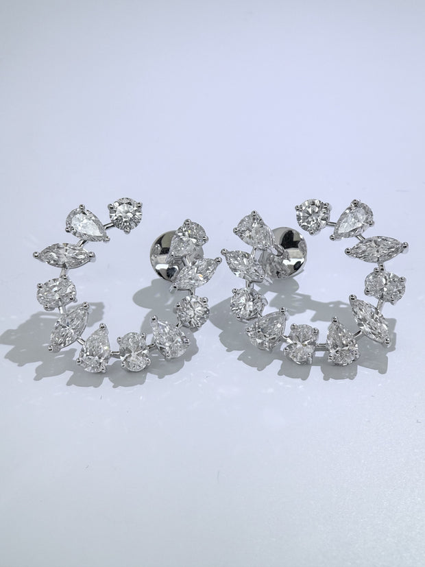 3.00 CT Multi-Shape Lab-Grown Diamond Earrings in 14K White Gold