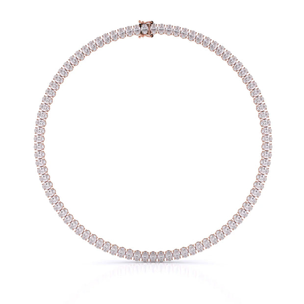 25ct Oval Cut Lab Grown Tennis Necklace