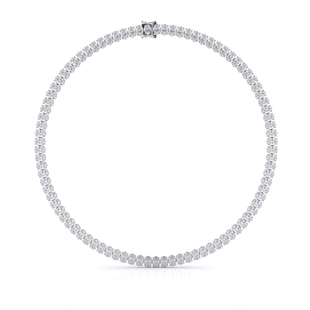 25ct Oval Cut Lab Grown Tennis Necklace