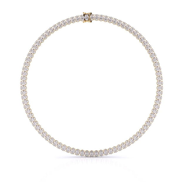 25ct Oval Cut Lab Grown Tennis Necklace