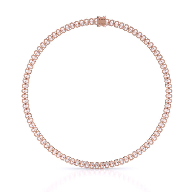 25ct Oval Cut Lab Grown Tennis Necklace