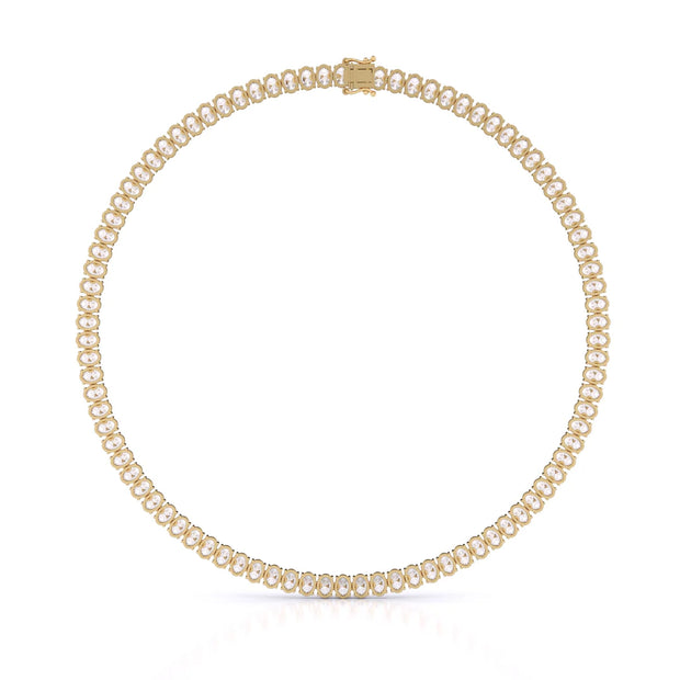 25ct Oval Cut Lab Grown Tennis Necklace