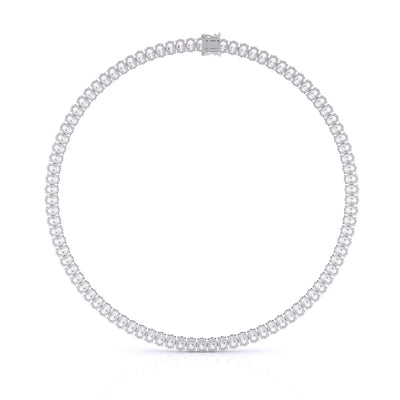 25ct Oval Cut Lab Grown Tennis Necklace