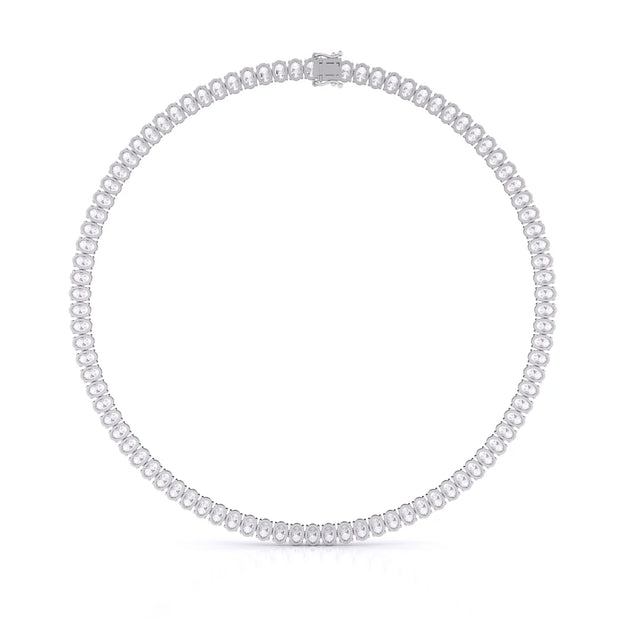 25ct Oval Cut Lab Grown Tennis Necklace