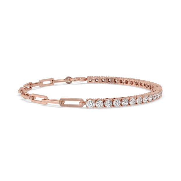2.50ct Round Diamond Tennis Link Bracelet