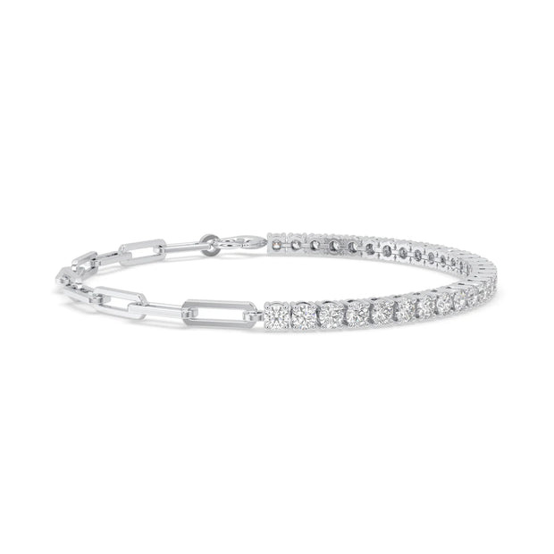 2.50ct Round Diamond Tennis Link Bracelet