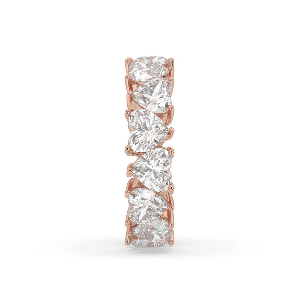 Alternating Heart Lab-Grown Diamond Eternity Band - 5ct
