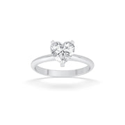 Lab Grown Heart Solitaire Engagement Ring - 4ct