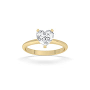 Lab Grown Heart Solitaire Engagement Ring - 4ct