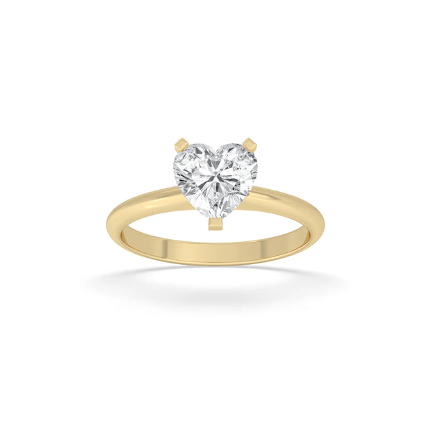 Lab Grown Heart Solitaire Engagement Ring - 4ct