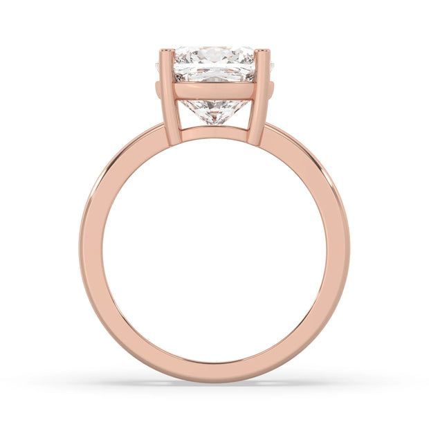4ct Lab Grown Double Band Cushion Solitaire Ring