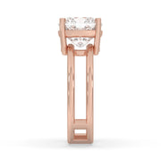 4ct Lab Grown Double Band Cushion Solitaire Ring