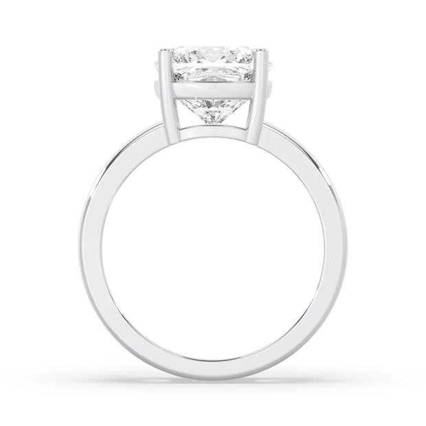 4ct Lab Grown Double Band Cushion Solitaire Ring